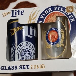 Glass Set - Blue and Gold